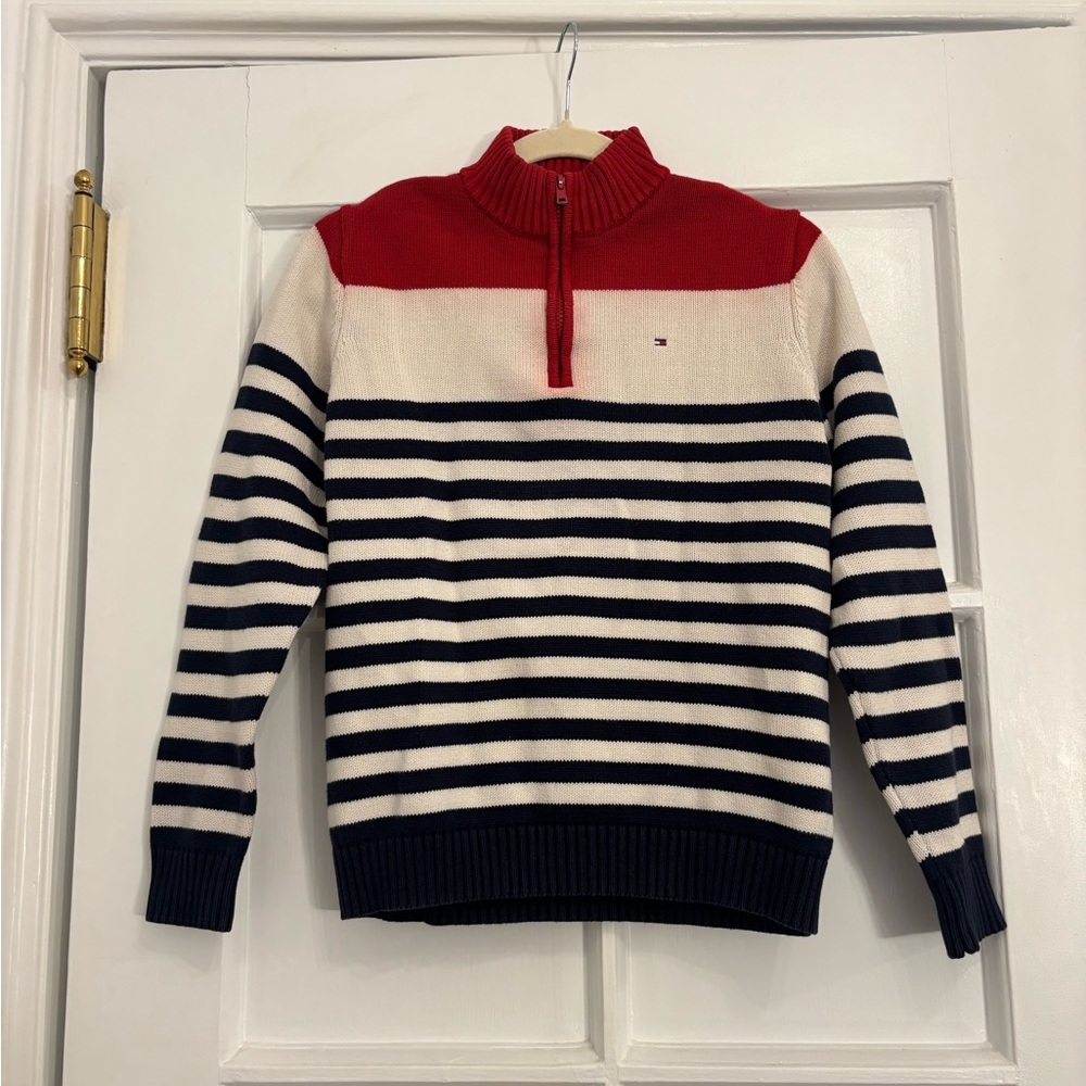 Tommy Hilfiger Quarter Zip American Flag Sweater
